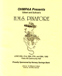 HMS Pinafore program cover